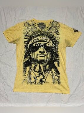 Yellow Rush couture v-neck shirt